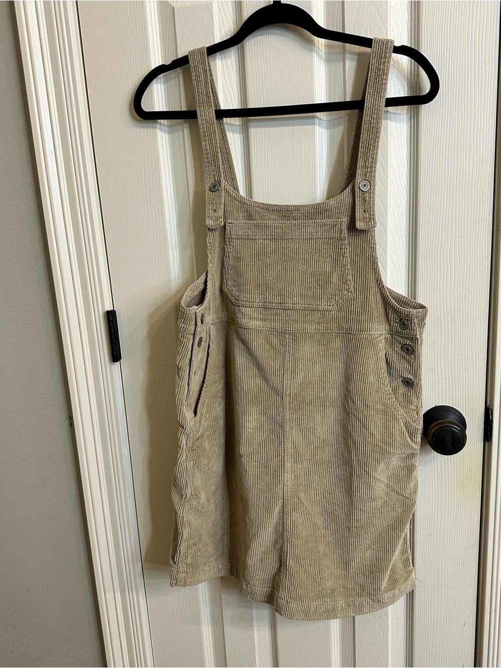 American Eagle Outfitters Beige Corduroy Pinafore Dress